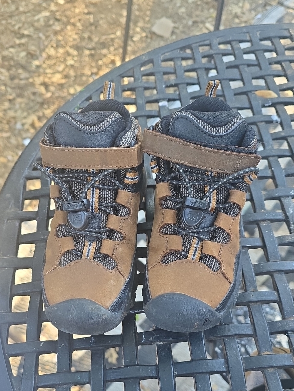 Keen Kids Brown and Black Hook-and-Loop Outdoor Boots